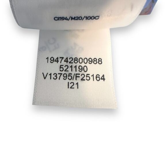 Lands' End Roll-Tab Poplin Boyfriend Tunic Shirt Size XL Cream Blue Ombre - Picture 10 of 13